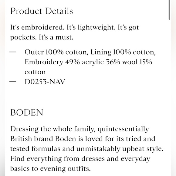 🌼 Boden Embroidered Floral Navy Maxi Belted Dress w/ pockets - Picture 10 of 15